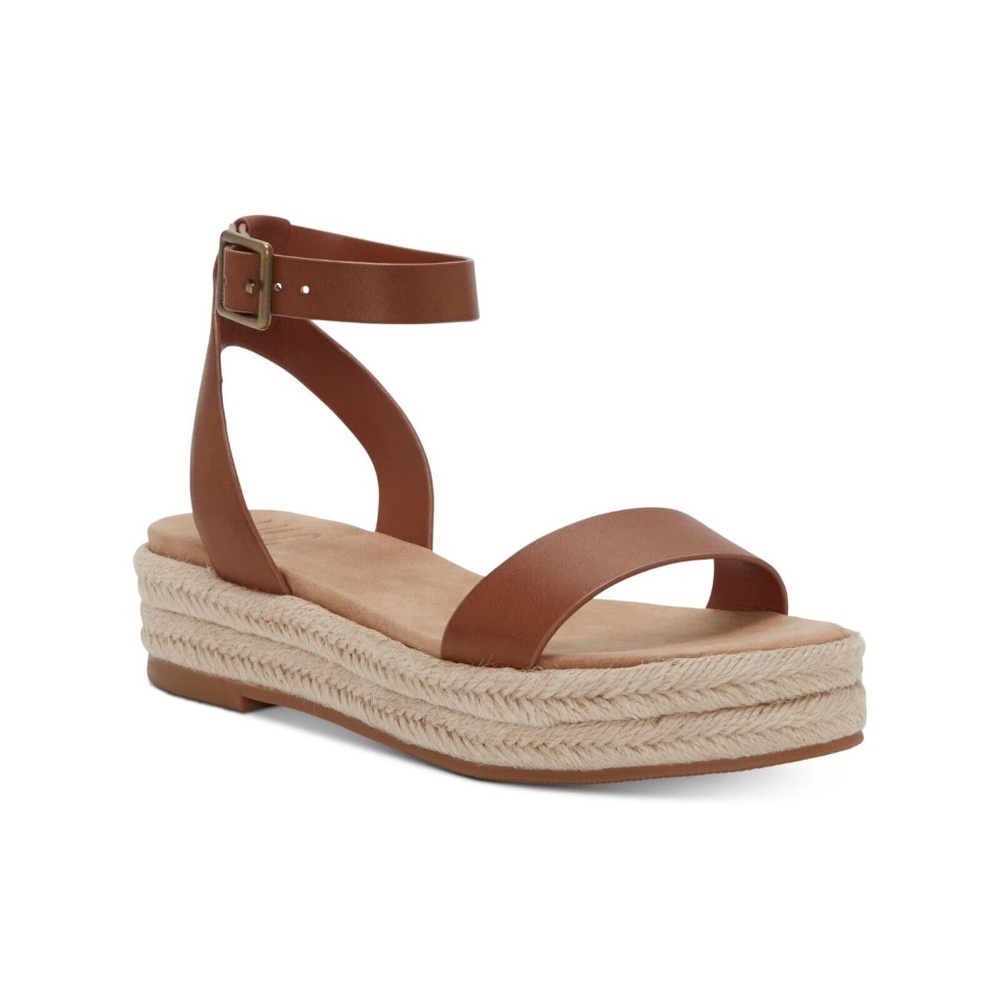 INC Womens Beige Comfort Valetta Round Toe Buckle Platform Espadrille Shoes 6M